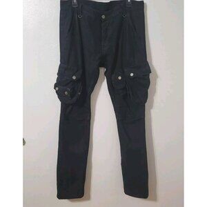 MNML Jeans Size 33 Double Knee Grunge Punk Rock Denim Moto Goth Zipper Pockets